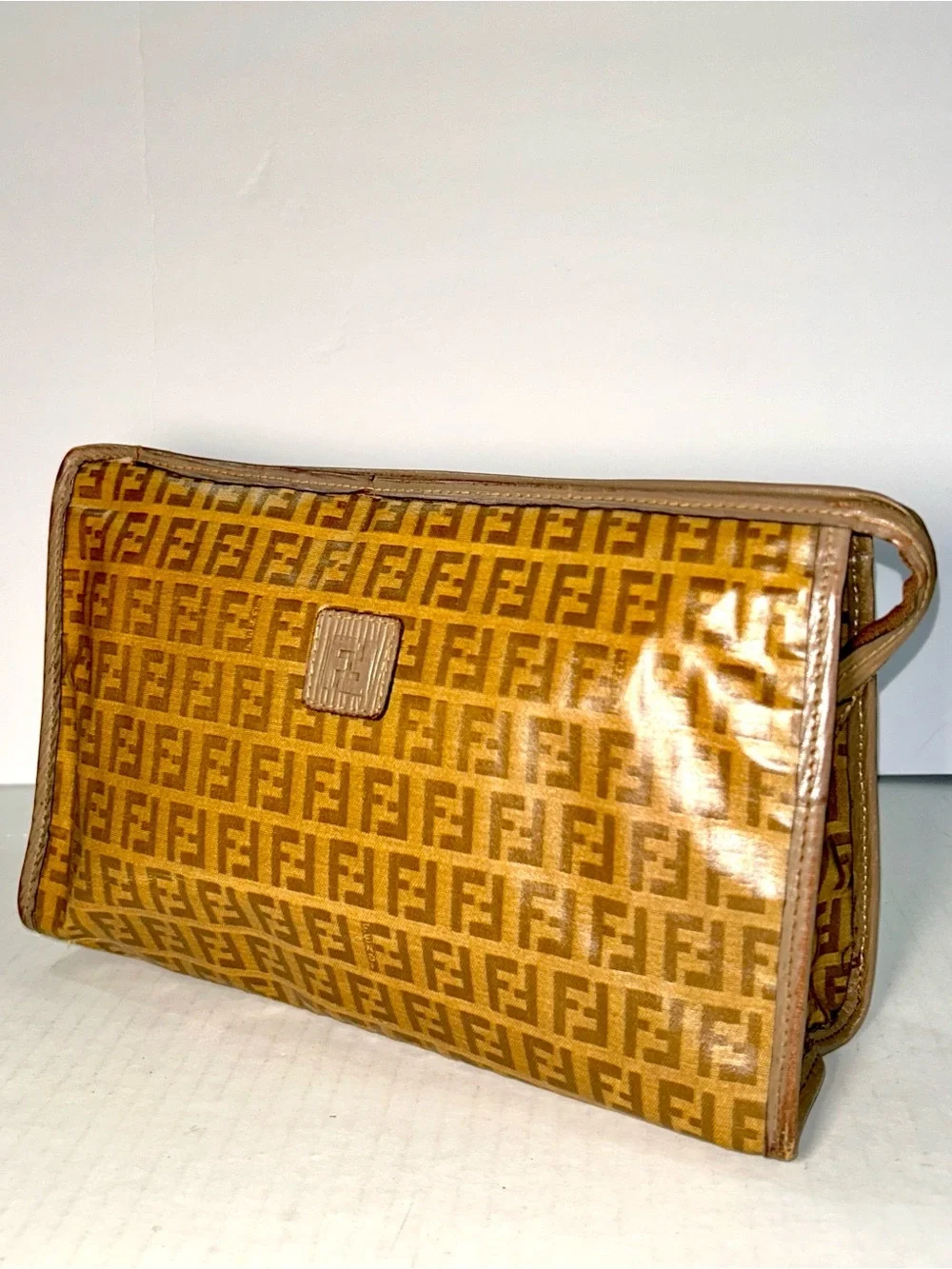 AUTHENTIC FENDI ZUCCA Monogram unisex Clutch Bag